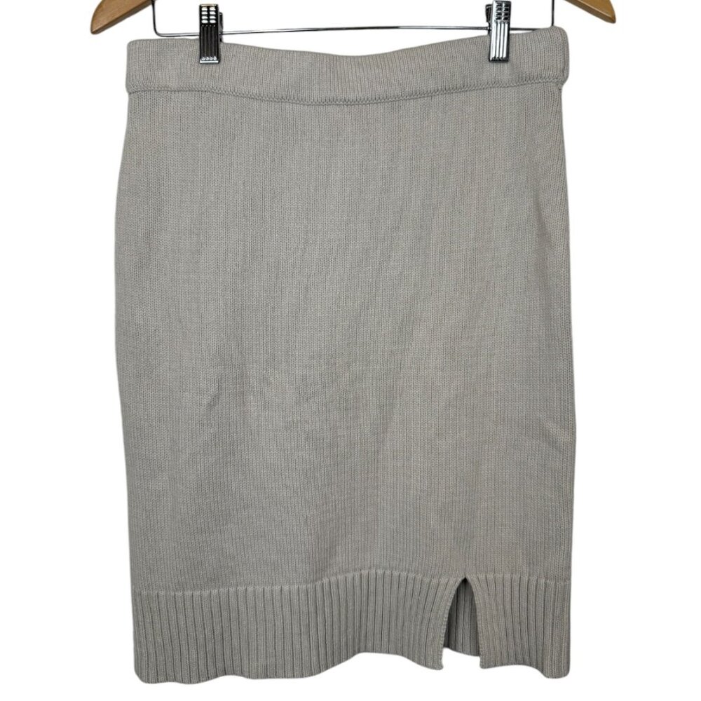 LEGOE Heritage Maternity Gray Knit Mini Split Skirt w/ Hidden Drawstrings - M